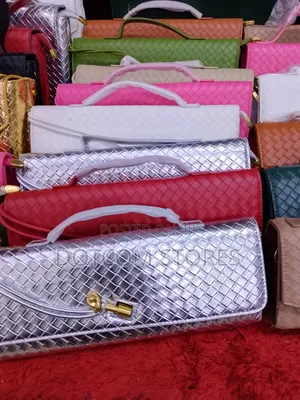 Premium Silver Purse with Top Handle and Shoulder Strap
