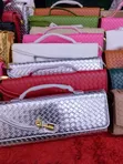 Premium Silver Purse with Top Handle and Shoulder Strap - 1