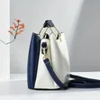 Women's Contrast Color Tote Bag with Crossbody Strap - 2