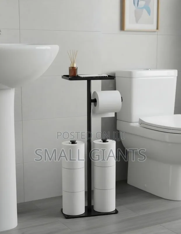 Freestanding Toilet Paper Holder - Black - 1