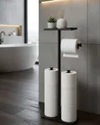 Freestanding Toilet Paper Holder - Black - 3