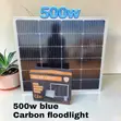 Blue Carbon 500W Solar Floodlight - Wide Area Outdoor Lighting - 2