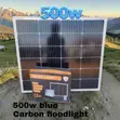 Blue Carbon 500W Solar LED Flood Light (621) - 1