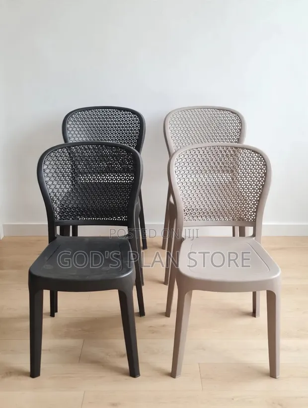 Brand New Geometric Back Plastic Chairs - 1