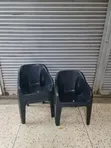 Brand New Plastic Armrest Chairs (Black) - 3
