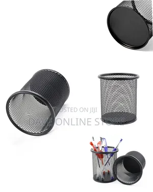 Mesh Round Pen Holder - Black (2 Pack)