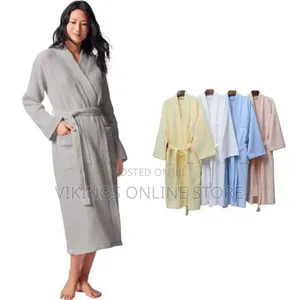 Large Unisex Organic Linen Waffle Weave Robes