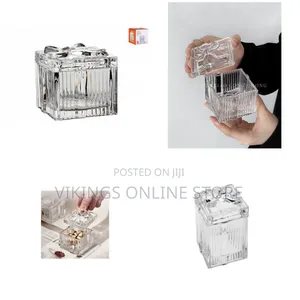 Clear Glass Food Storage Jar with Lid - Sugar Bowl / Candy Jar