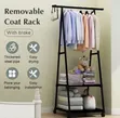 Freestanding Metal Clothing Rack with Shelves - 1