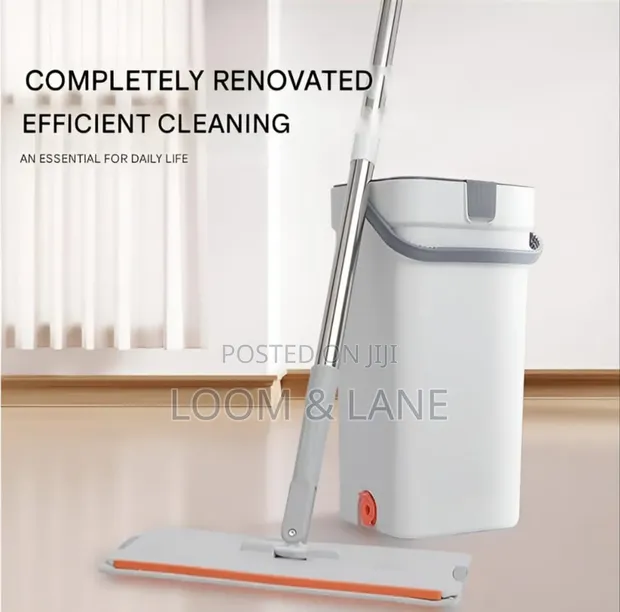 Hands-Free Flat Mop and Bucket Set - 1