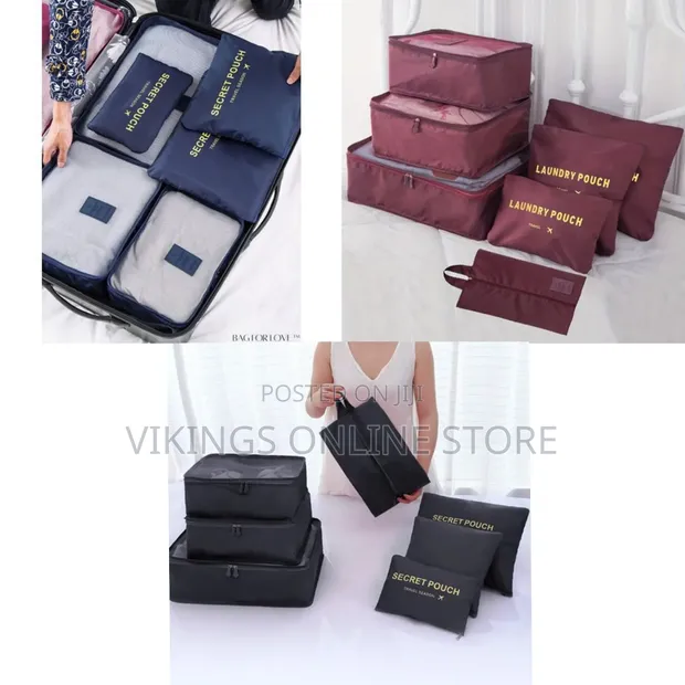 7-Piece Travel Pouch Set - Clothes Storage Bags - 1