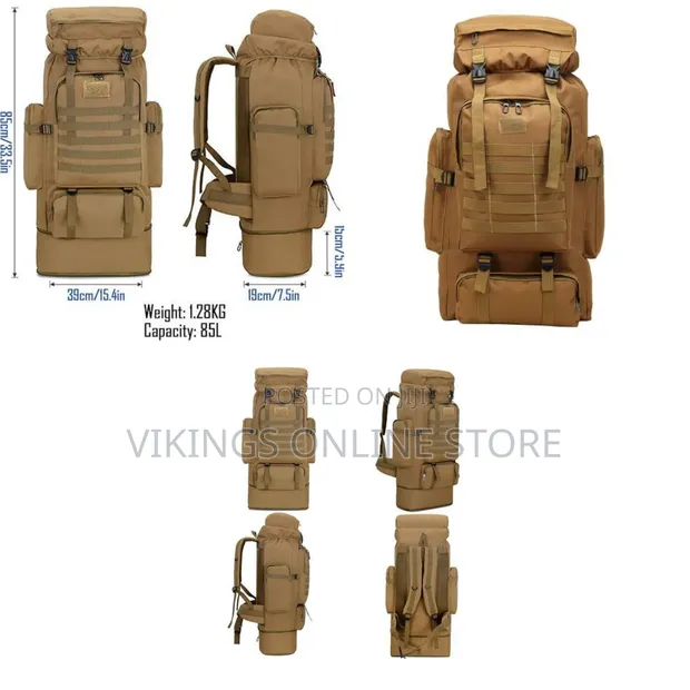 Tactical Backpack 85L Large Capacity Camping Hiking Assault Pack - 1