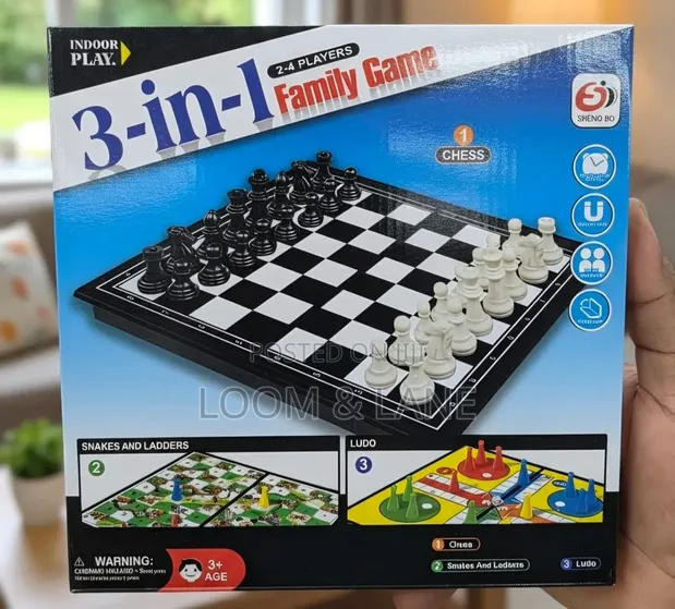 3-in-1 Family Board Game Set - 1