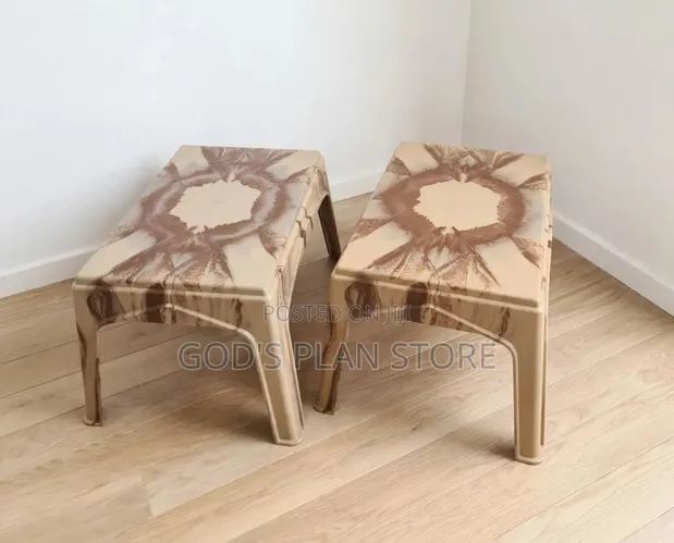 Marble Beige Plastic Coffee/Dining/Bar Table - 1
