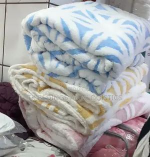 Woolen Blankets with Floral Strips