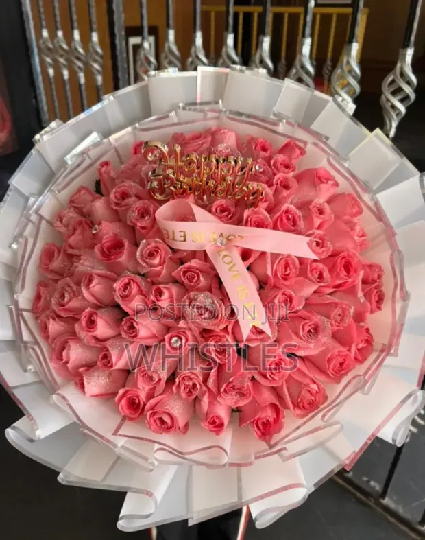 Pink Rose Flower Bouquet - 1
