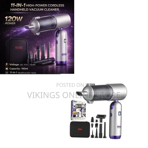 DSP 11-in-1 Handheld Car Vacuum Cleaner, 120W Cordless - 1