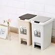 10L Waste Bin with Dual Opening and Foot Pedal - 1