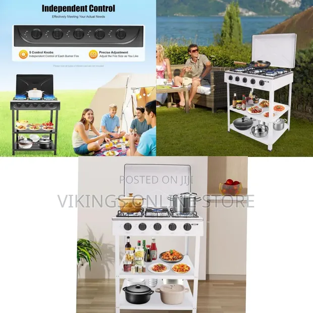 Boma 5 Burner Portable Natural Gas Stove with Stand - 1