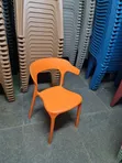 Bright Orange Plastic Dining Chairs (Set of 4) - 1