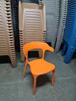 Bright Orange Plastic Dining Chairs (Set of 4) - 2