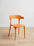 Bright Orange Plastic Dining Chairs (Set of 4) - 3