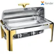 Rectangular Stainless Steel Roll-Top Chafing Dish Buffet Set - 2