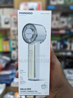 Porodo Chillo Cryo Foldable Handheld Fan - 3000mAh Rechargeable