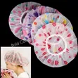 3pcs Colorful Plastic Shower Caps - Butterfly Design - 1