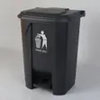50L Commercial Plastic Trash Can with Foot Pedal - 2