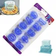 Set of 10 Blue Plastic Number Cookie Cutters - 1