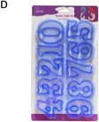 Set of 10 Blue Plastic Number Cookie Cutters - 2