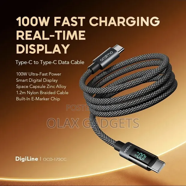 Oraimo DigiLine 100W Type-C to Type-C Cable (OCD-175CC) - 1