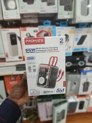 Promate Mavrix 20000mAh Power Bank with Built-in Cables