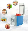 White and Blue Mini Electric Car Refrigerator - 1