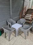 Comfortable Plastic Chairs and Table Set for Bars - 2