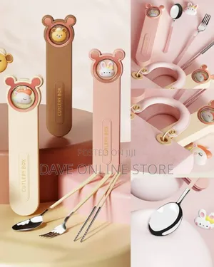 Cute Cartoon Utensils Set with Cutlery Box