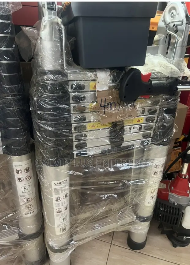 Brand New 4m x 4m Double Side Telescopic Ladder (20 Steps) - 1