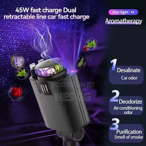Auslese 5-in-1 Retractable Car Charger with Starlight Diffuser