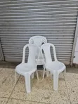 Planet Armless White Plastic Chairs (Set of 4) - 2
