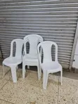 Planet Armless White Plastic Chairs (Set of 4) - 3
