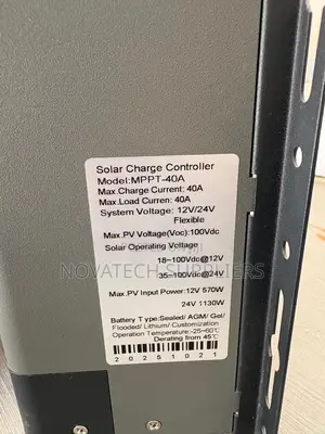 40A MPPT Solar Charge Controller 12V/24V, 100V PV Input
