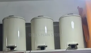 8 Litre Round Office Dust Bins - White Steel