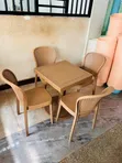 Stylish and Comfortable Outdoor Plastic Chairs and Table Set - 2