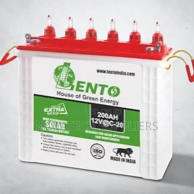 Lento 200Ah Solar Inverter Battery - Flooded Lead-Acid Tall Tubular - 1