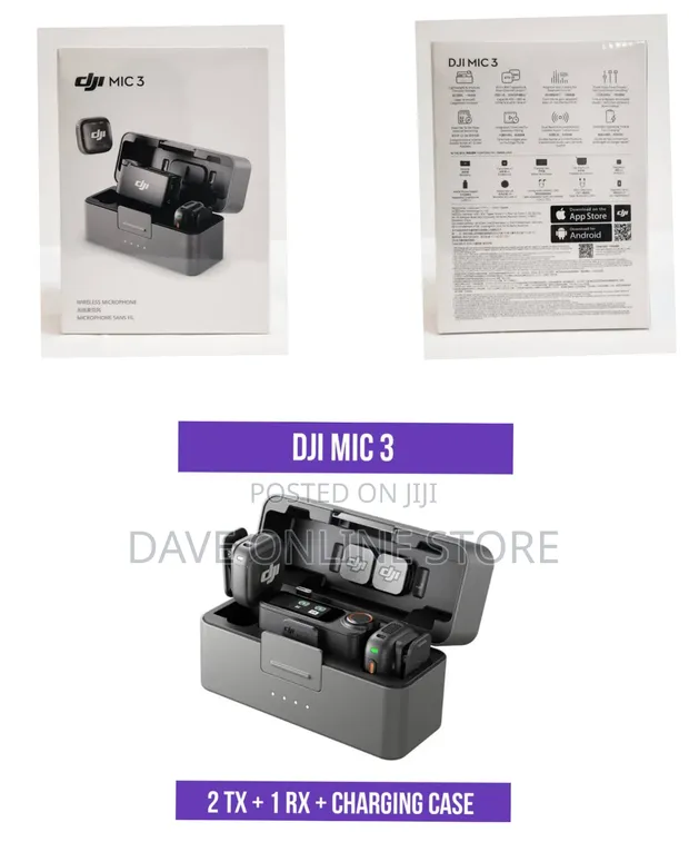 DJI Mic 3 Wireless Lavalier Mic Kit (1TX 1RX or 2TX 1RX) - 1