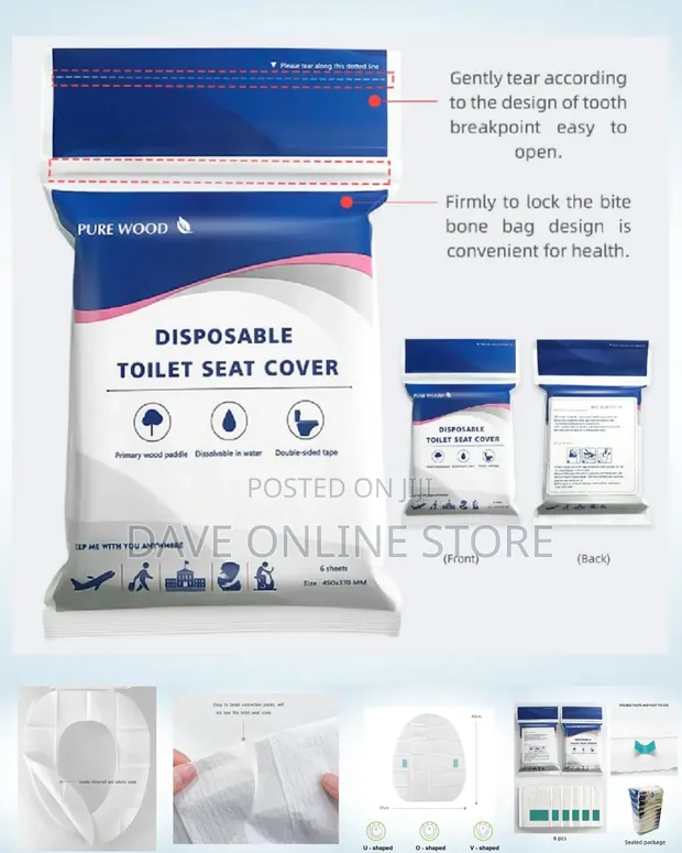 60 Pcs Double Disposable Paper Toilet Seat Covers - 1