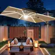 Solar-Powered LED Cantilever Patio Umbrella - 1