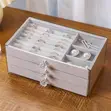 3-Layer Acrylic Jewelry Organizer Box with Velvet Drawers - 3