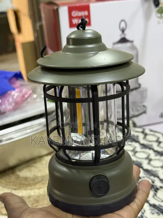 Portable Retro LED Camping Lantern - Rechargeable Outdoor Lamp - 1